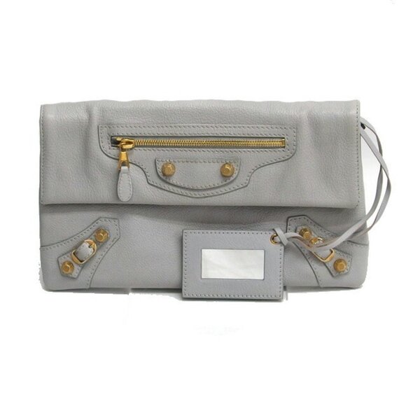 BALENCIAGA Gray Clutch Bag